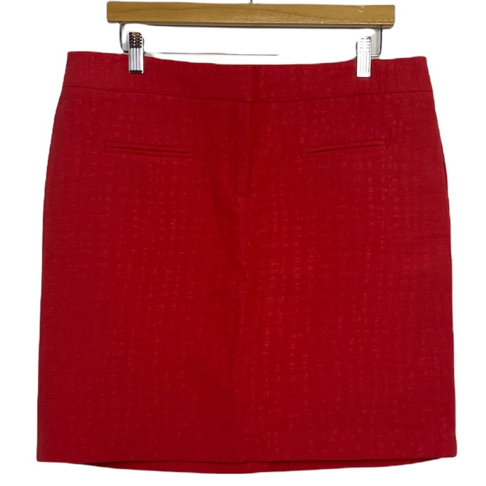 Cynthia Rowley Womens Red Orange Cotton Blend Office Skirt